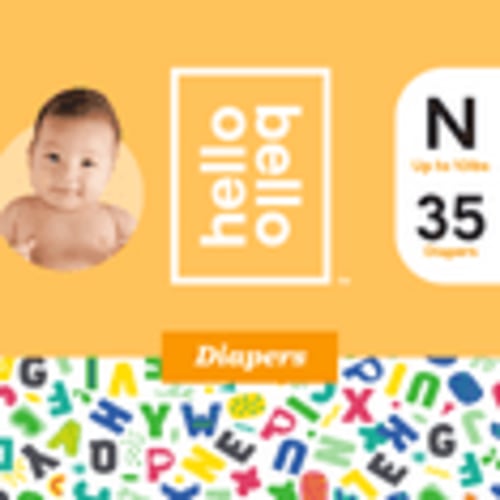 Hello Bello Disposable Daytime Diapers - Alphabet Soup - Size N (35ct)