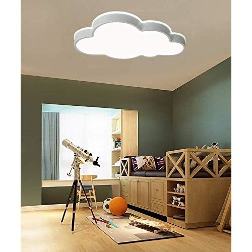 LAKIQ Modern Creative Acrylic LED Lights Cloud Shape Children Room Ceiling Light Flush Mount Ceiling Chandelier Lighting Fixture for Kids Bedroom Kindergarten Living Room(21.5'',White Light)