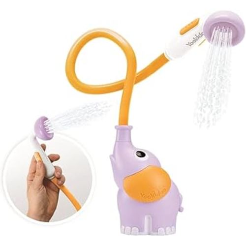 Yookidoo Baby Bath Shower Head - Elephant Water Pump and Trunk Spout - for Newborn Babies in Tub Or Sink