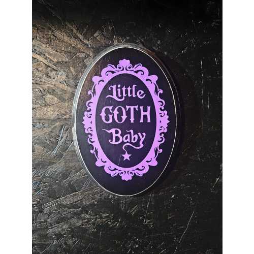 little goth baby wood plaque