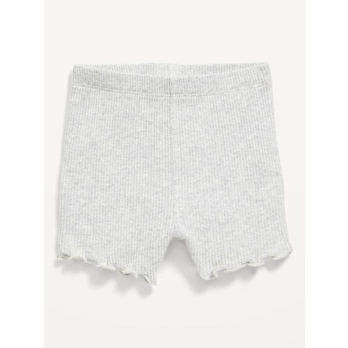 Ribbed Lettuce-Edge Biker Shorts for Baby