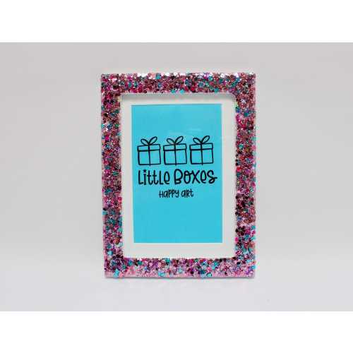 Fairy Tale Pink Glitter Celebration Frame! Bright, sparkly and fun picture frame for a 5x7 or 4x6 photo