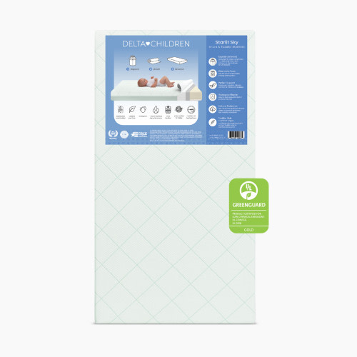 Delta Children Starlit Sky 2-Stage Crib and Toddler Mattress - Green