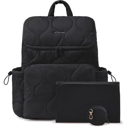 LOVEVOOK Diaper Bag Backpack,Lightweight Baby Diaper Bag for Moms Dads,Baby Bag for Boys Girls with Insulated Pockets, Changing Pad, Stroller Straps and Pacifier Case,Black