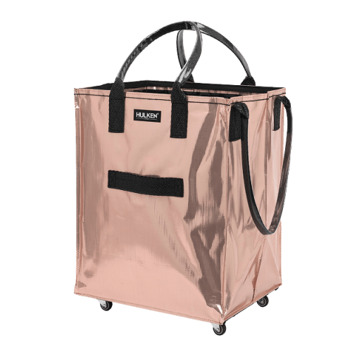 Rose Gold Tote Bag | Stylish Foldable Bag on Wheels – Hulken®