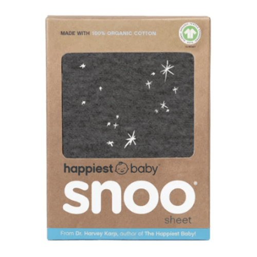 100% Organic Cotton Baby Bassinet Sheets for SNOO – Color: Charcoal Galaxy