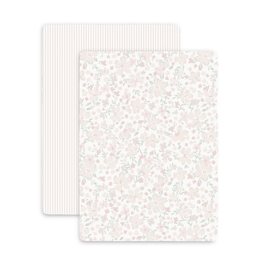 Organic Mini Crib Sheet - Blossom & Beige Stripes