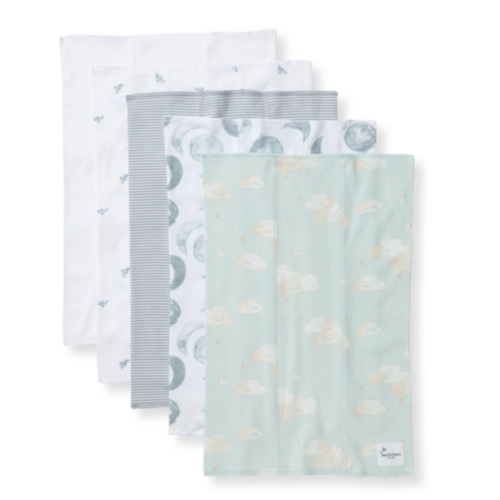 Hello Moon Organic Cotton Burp Cloths 5 Pack