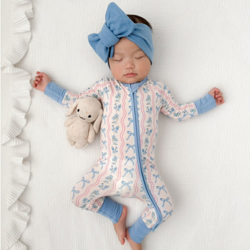 Amelia Bow Zipper Romper – In my Jammers