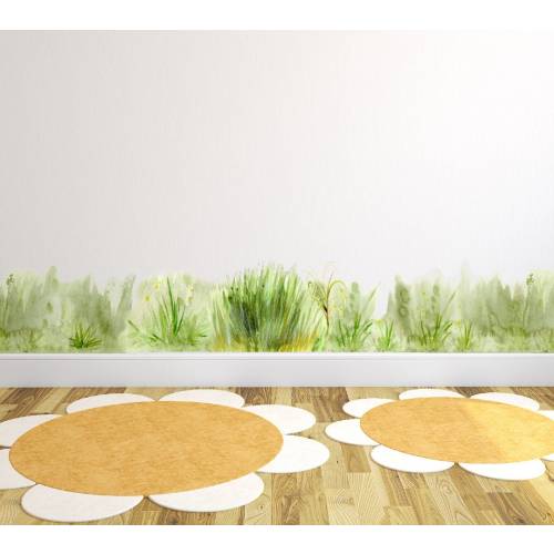 Grass Border Watercolor Wall Decal, Fresh & Functional Decals for Walls, Ceramic Tiles, Cabinets, Natural Meadow Collection by EasySweetHome