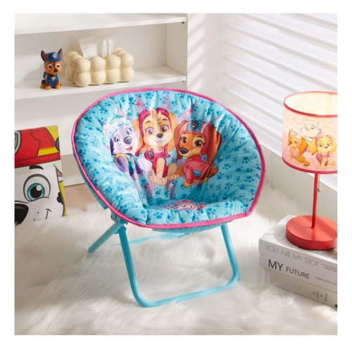 Nickelodeon's Paw Patrol 19" Kids Character Mini Saucer Chair for Playroom, Soft Polyester