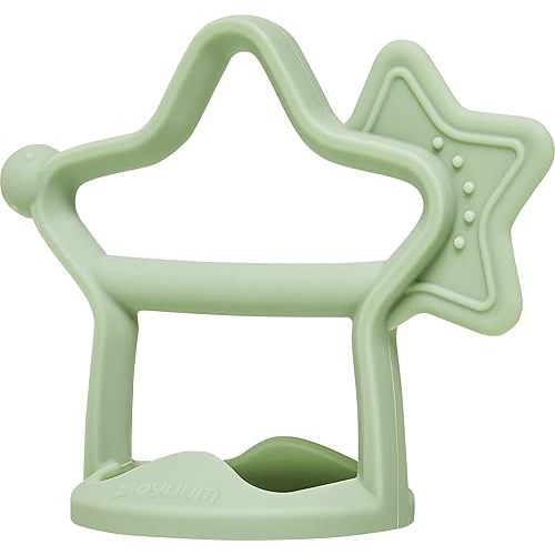 Star Teether - 100% Silicone, Wearable Type, Baby Chew Toy, Baby Gift for Newborn, Roly Poly Toy, Silicone Teething Toys for Infant and Toddler, Bracelet Type, Pack of 1 (Sage)