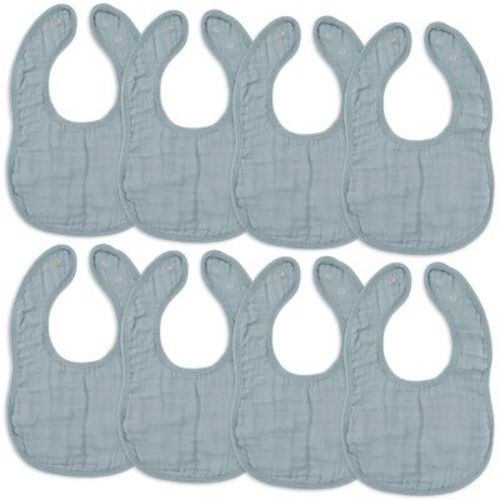 Muslin Cotton Baby Bibs, 8 Pack, Adjustable Size With Easy Snaps, Soft And Super Absorbent, Washable And Reusable By Comfy Cubs - Multicolor