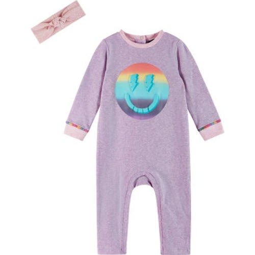 Andy & Evan SMILEY® Romper & Headband Set | Nordstromrack