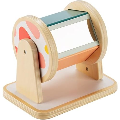 Montessori Spinning Drum, Montessori Toys for Babies 6-12 Months, Montisory Baby Toys for 1 Year Old Infant, Wooden Toys for Baby
