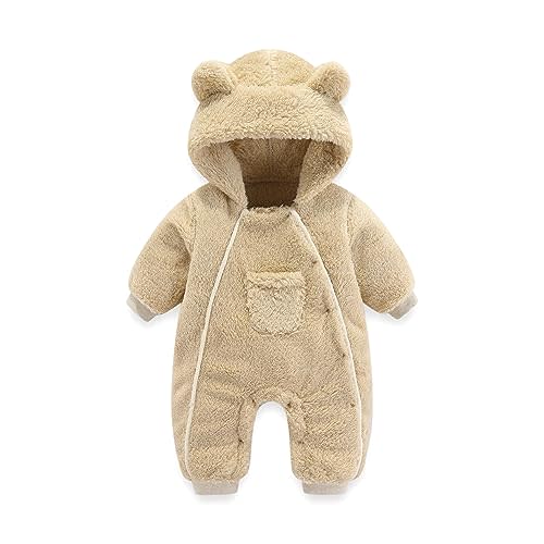 AiWMGL Newborn Baby Bear Outfit Suit One-Piece Girls Boys Fleece Jumpsuit Romper Winter Outwear Snowsuit