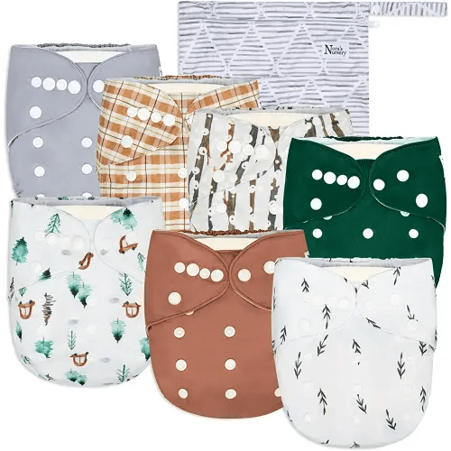 Woodlands - Nora's Nursery Cloth Diapers 7 Pack