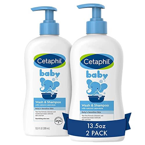 Cetaphil Baby Wash & Shampoo with Organic Calendula, Tear Free, Paraben, Colorant and Mineral Oil Free, 13.5 Fl. Oz