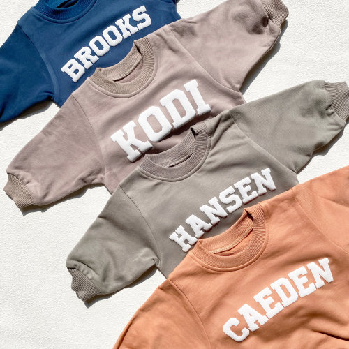 Custom Puff Name Baby Sweatshirt Bodysuit, Personalized Bubble Romper, Baby Shower Gift, Minimalist Baby Birthday, Baby Christmas Gift