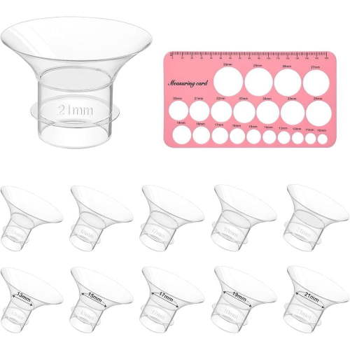 Flange Sizing kit 5PCS Flange Inserts 13/15/17/19/21mm & Nipple Ruler, Compatible with Momcozy S12 Pro/S9 Pro/S12/S9/Medela/Spectra etc Wearable Breast Pump 24mm Flange/Shield