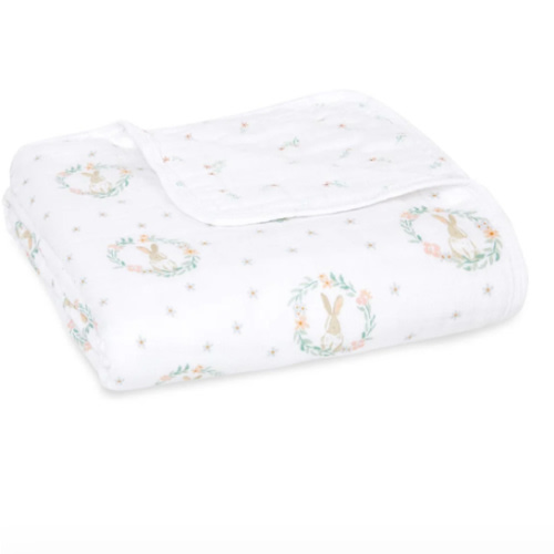 Blushing Bunnies Cotton Muslin Dream Blanket | aden + anais