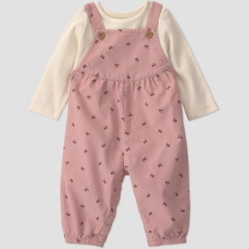 Little Planet By Carter's Baby Girls' 2pc Overalls Set - Pink 3M