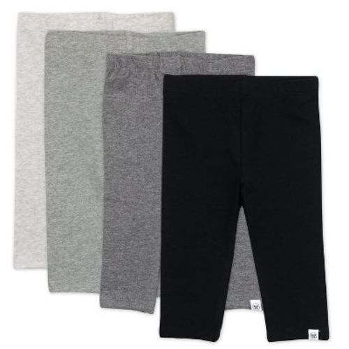 4-Pack Organic Cotton Leggings Black Ombre 0-3m