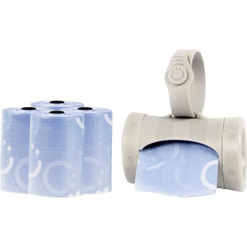 Ubbi On-the-Go Gray Bag Dispenser and Waste Disposal Bags Refill, 60 Lavender Scented Diaper Bags, Baby Savings Bundle, New Parent Gift