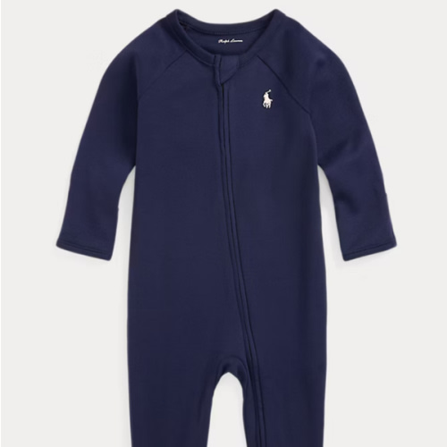 Ralph Lauren Cotton Interlock Footed Coverall