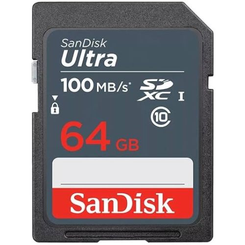 SanDisk 64GB Ultra SDXC UHS-I Memory Card - 100MB/s, C10, U1, Full HD, SD Card