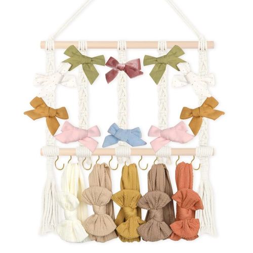 POVETIRE Headband Holder Bow Holder for Girls Hair Bows,Baby Headband Holder Organizer Hair Bow Hair Accessories Organizer Storage Wall Hanging Decor for Nursery Toddler Girls Room