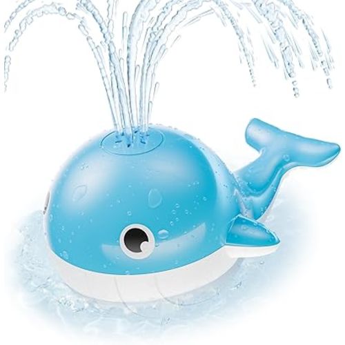 Baby Bath Toys for 6-12 Months, Rechargeable Bath Toys for Babies 6-18 Months, Whale Bath Toy Sprinkler for Toddlers 1-3 2-4, Light Up Bath Toys for Kids, Infant Kid Baby 2 3 4 5 Shower Gifts