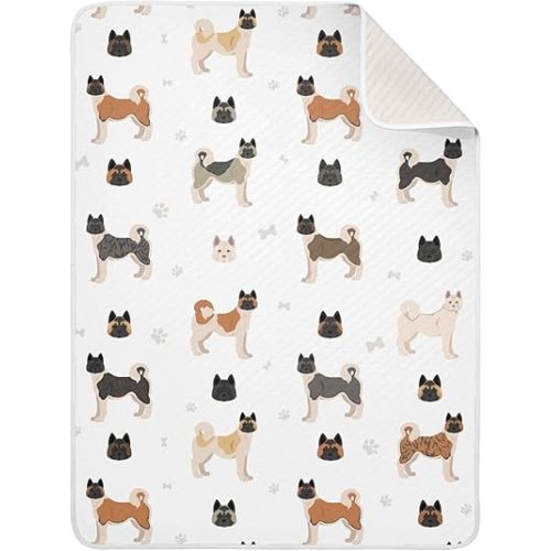 vvfelixl Baby Swaddle Blanket for Boys Girls Akita Cartoon Baby Receiving Blanket for Newborn Nursery Swaddling Blanket for Crib Stroller 30x40 in