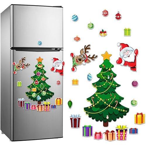 Christmas Refrigerator Magnets Christmas Tree Decoration Magnetic Stickers Christmas Magnets for Fridge Metal Door Garage as Shown as Shown As Shown in The Picture 1 PVC Soft Magnetic