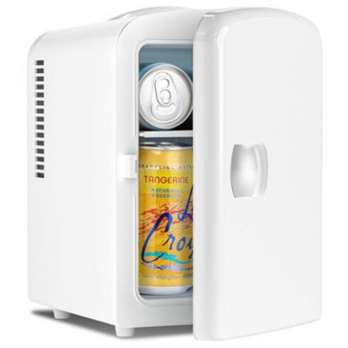 R.W.FLAME Portable Mini Fridge with LED Mirror, Skincare & Cosmetic Cooler for Bedroom, Car, Office, and Dorm, Compact Beauty Refrigerator, White