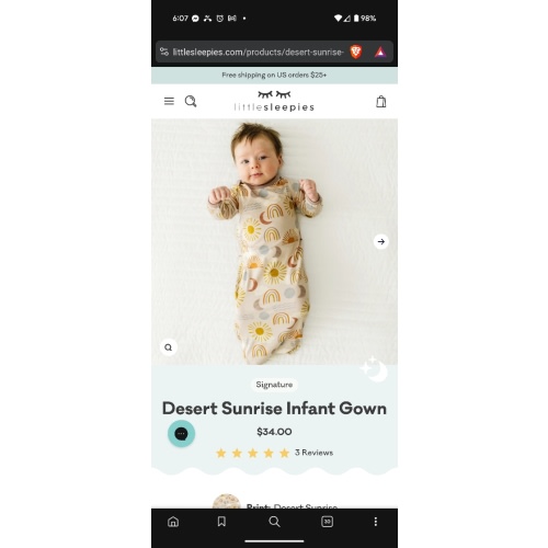 Desert Sunrise Infant Gown - Little Sleepies