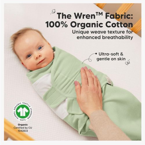 3-Pack Organic Swaddles for Newborns, Baby Sleep Sacks 0-3 Months - Baby Swaddle Wrap, Newborn Wearable Blanket, Infant Sleep Sack for Girls, Boys, Soft & Snug, Large Hook & Loop Closure (Ripple)