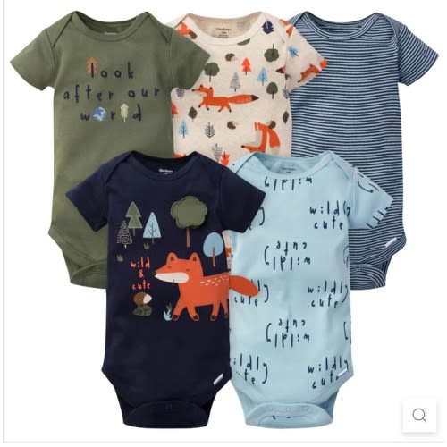 5-Pack Baby Boys Fox Short Sleeve Onesies® Bodysuits – Gerber Childrenswear