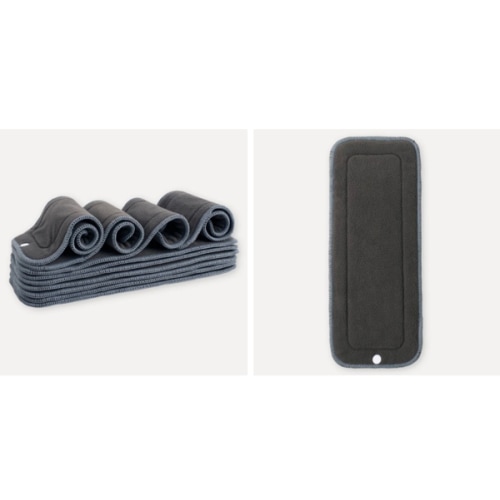 5 Layer Charcoal & Microfiber Inserts - 10 Pack with Snaps