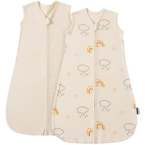 PewinGo Baby Sleep Sack 0.5 TOG 2PCS Baby Summer Sleeping Bag with 100% Cotton | 0-6 Months Newborn Wearable Blanket