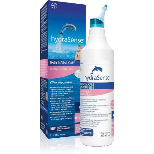 hydraSense Ultra-Gentle Mist Nasal Spray, Baby Nasal Care, 100% Natural Sourced Seawater, Preservative-Free, 210 mL