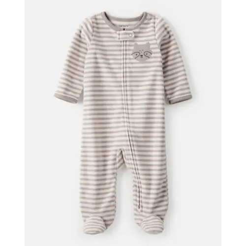 Baby Boy Fox Striped Loose Fit Long-Sleeve Sleep & Play Pajamas - Brown | Carter's