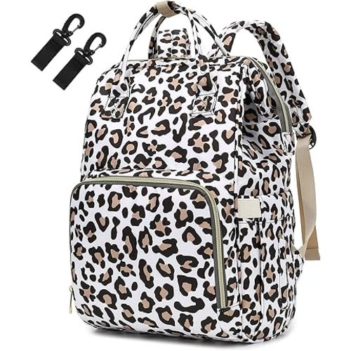 Leopard Diaper Bag Backpack for Baby Boys Girls, Yusudan Waterproof Large Nappy Bags for Mom & Dad