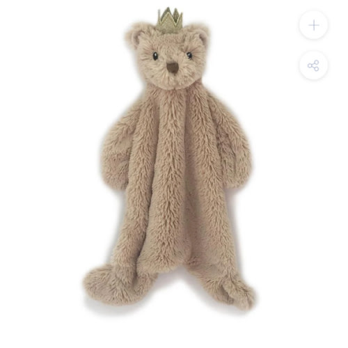 Prince Bear Baby Security Blanket