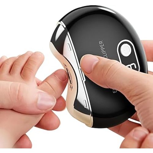 Automatic Electric Nail Clipper,with LCD Digital Display, Safety Baby Fingernail Nail Clipper, 3-Speeds Levels and Nail Clip Storage, USB Rechargeable Suitable for Babies,Children (Black)