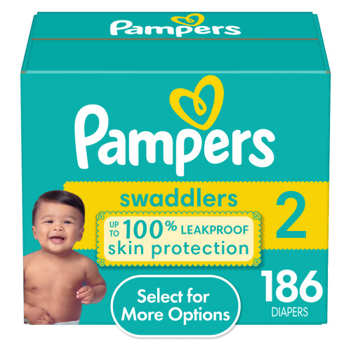 Pampers Swaddlers Diapers Size 2, 186 Count (Select for More Options)