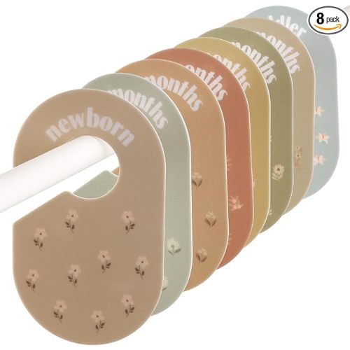 Baby Closet Divider,Double-Sided Baby Clothes Dividers for Closet Baby Girl  (Flowers)