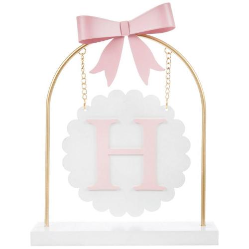 Pink Letter Hanging Wood Sign