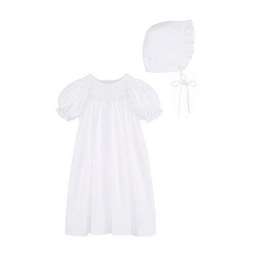 Petit Ami Baby Girls Newborn-9 Months Smocked Gown & Bonnet Set