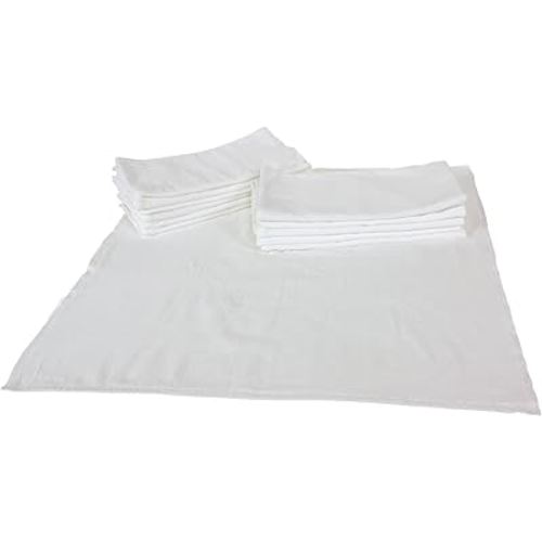 OsoCozy Bleached Birdseye Flat Cloth Diapers (1 Dozen) - 27.5 x 30.5 Inches, One-Layer Flat Cloth Baby Nappies Made of Soft, Durable 100% Birdseye Weave Cotton